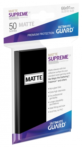 Supreme Sleeves Standard Size Slim Matt UX Black (50)