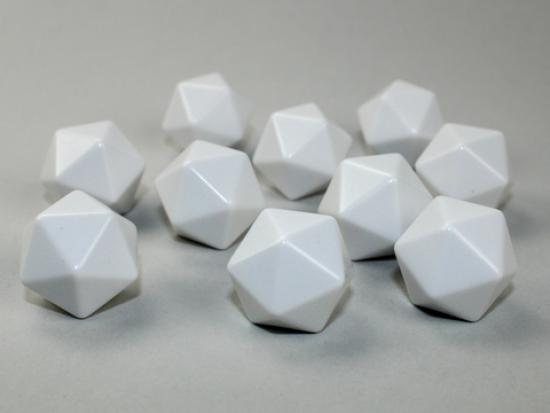 Opaque Polyhedral Bag of 10 Blank White d20