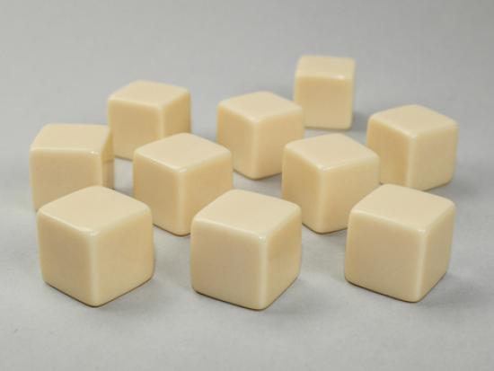 Opaque Polyhedral Bag of 10 Blank Ivory d6