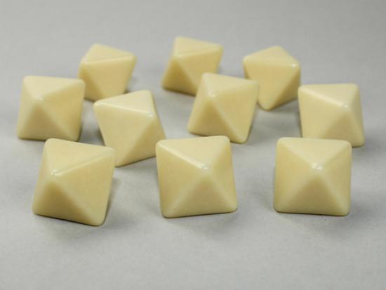 Opaque Polyhedral Bag of 10 Blank Ivory d8