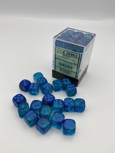 Gemini 12mm d6 Blue-Blue/light blue Luminary Dice Block (36 dice)