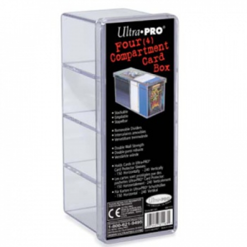Ultra Pro 4- Compartment Card Storage Box - Clear