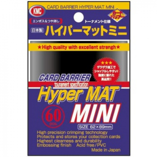 KMC Card Sleeves Mini Hyper Mat Black (60)