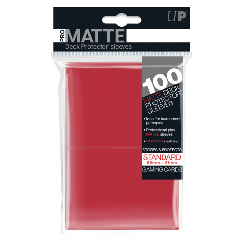 Ultra Pro Deck Protector Sleeves Standard Matte- Red (100)
