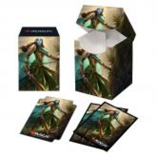 UP MTG - Kaldheim-  PRO 100+ Deck Box and 100ct sleeves featuring Commander Art 1 for Magic: The Gathering