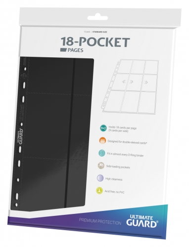 18-Pocket Side-Loading Supreme Pages Standard Size Black (10)