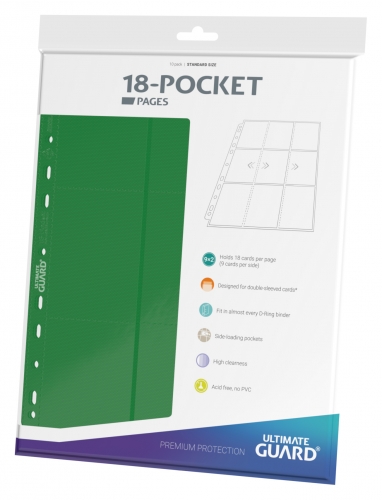 18-Pocket Side-Loading Supreme Pages Standard Size Green (10)