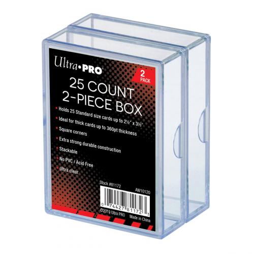 UP - 2-Piece 25 Count Clear Card Storage Box, 2 Pack