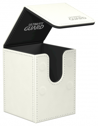 Flip Deck Case 100+ Standard Size Leatherette White