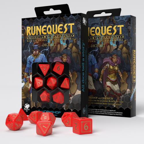 RuneQuest Red & gold Dice Set (7)