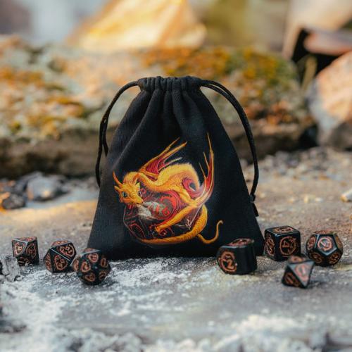 Dragon Black & adorable Dice Bag