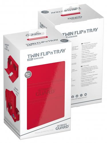 Ultimate Guard Twin Flip`n`Tray 200+ XenoSkin Monocolor Rot