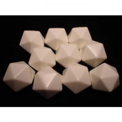 Chessex Opaque Polyhedral Bag of 10 Blank 20-sided dice