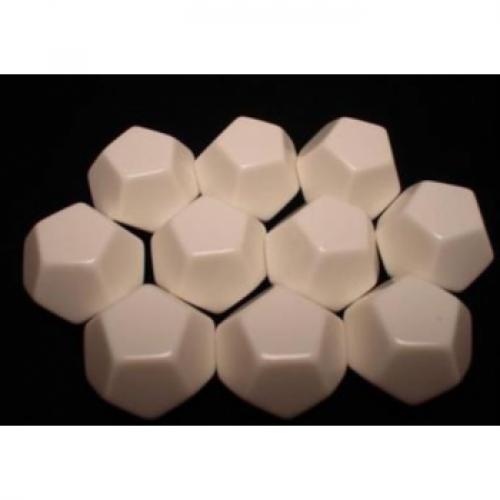 Chessex Opaque Polyhedral Bag of 10 Blank 12-sided dice