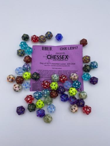 Bag of 50™ Assorted loose Mini-Polyhedral d20s