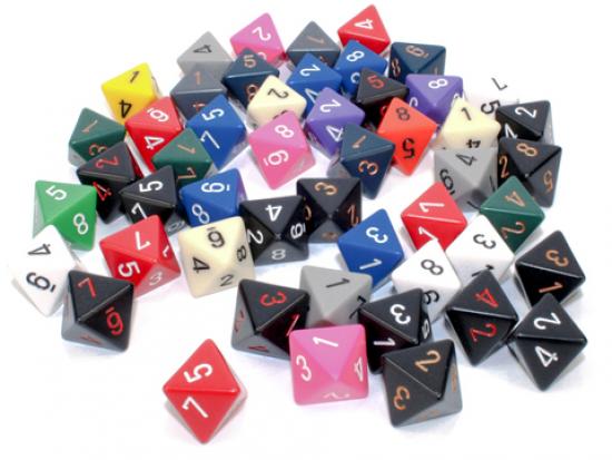 Bag of 50™ Assorted Loose Opaque Polyhedral d8 Dice