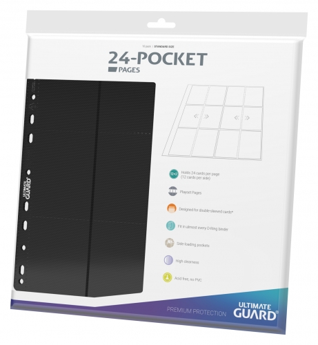 24-Pocket Side-Loading Supreme Pages Standard Size Black (10)