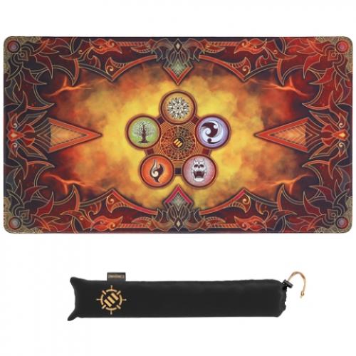 ENHANCE TCG Playmat and Drawstring Travel Pouch (Flames)