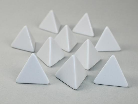 Opaque Polyhedral Bag of 10 Blank White d4
