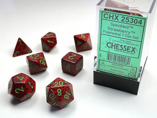 Strawberry Speckled Polyhedral 7-Die Sets