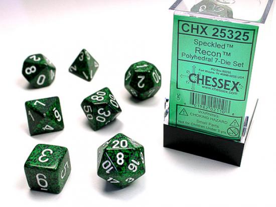 Recon Speckled Polyhedral 7-Die Sets