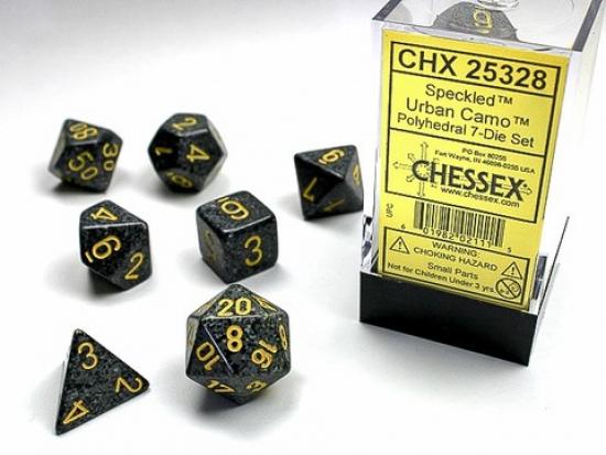 Speckled Polyhedral 7-Dice Set Urban Camo