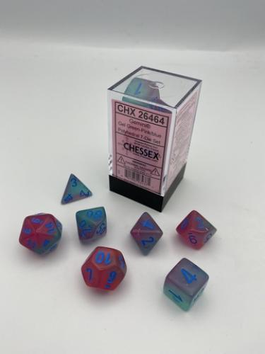 Gemini Polyhedral Gel Green-Pink/blue Luminary? 7-Die Set