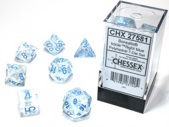 Borealis Polyhedral Icicle?/light blue Luminary 7-Die Set