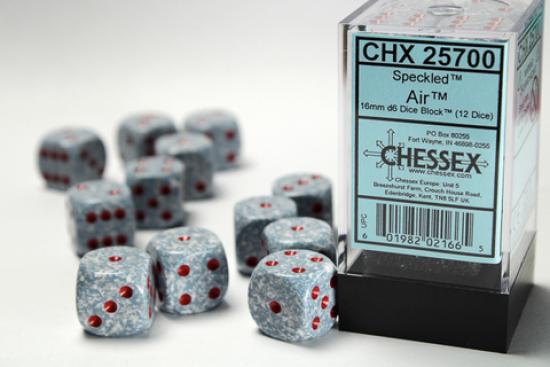 Speckled 16mm D6 Dice Blocks (12) Air
