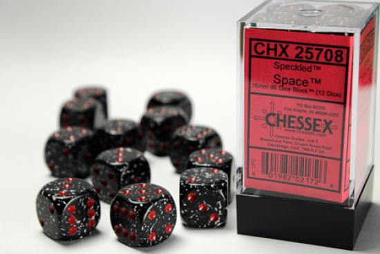 Speckled 16mm D6 Dice Blocks (12) Space