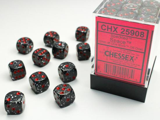 Speckled 12mm D6 Dice Blocks (36) Space