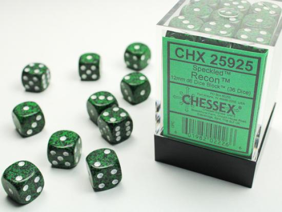 Speckled 12mm D6 Dice Blocks (36) Recon